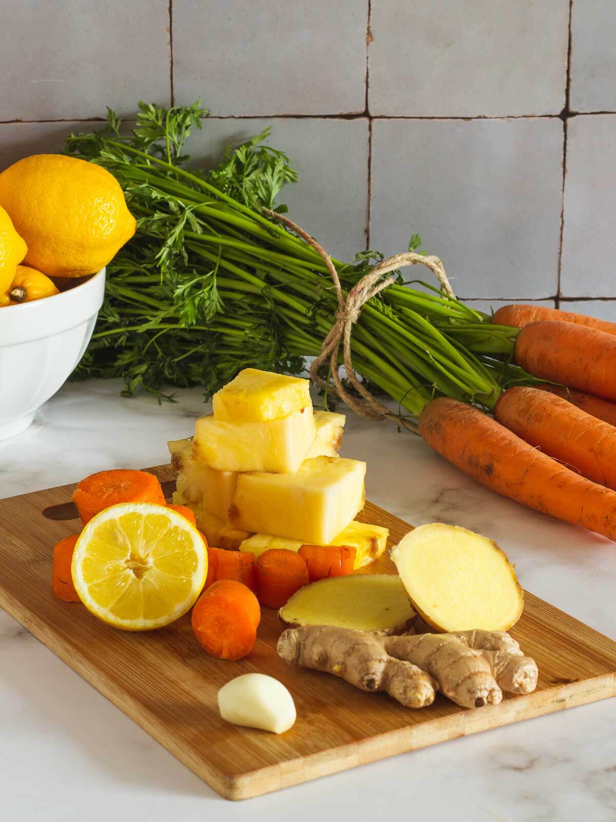 cold and flue juice chopped ingredients