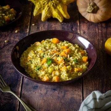 vegan butternut squash risotto featured