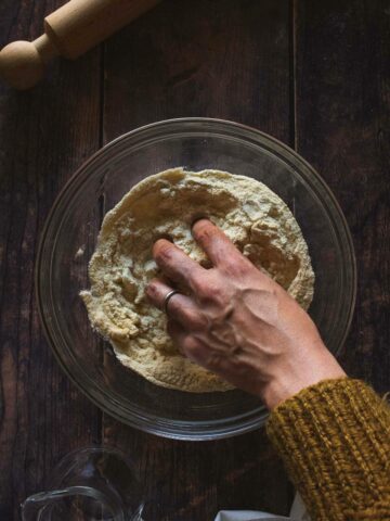 mix all the vegan pasta dough ingredients