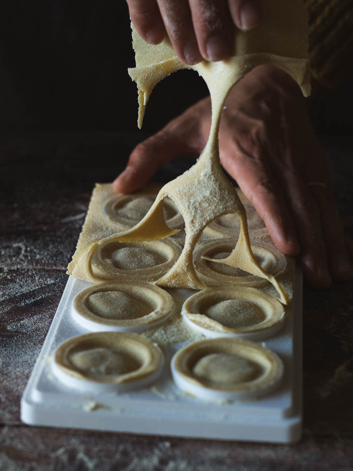remove the remaining pasta dough