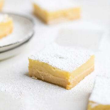 vegan lemon bars on a table