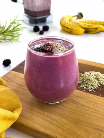 strawberry banana blackberry smoothie hero