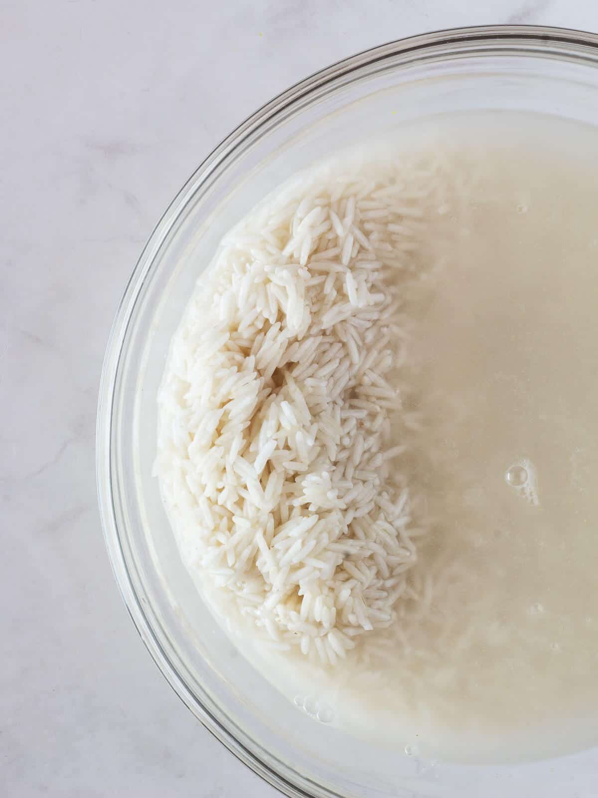 soaking basmati rice