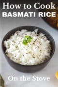how to cook basmati rice on the stove pin