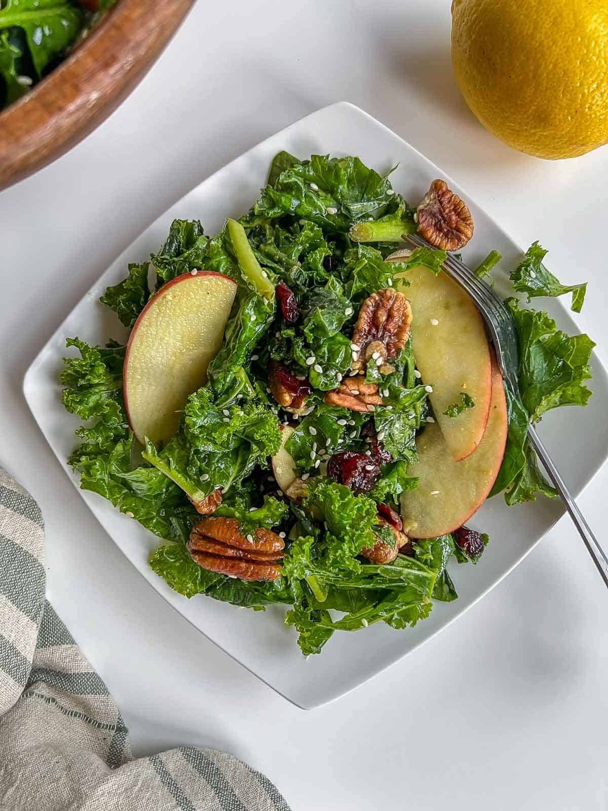 Vegan Kale Salad with Maple Balsamic Dressing
