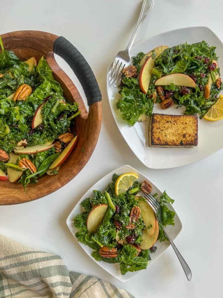 Vegan Kale Salad with Maple Balsamic Dressing