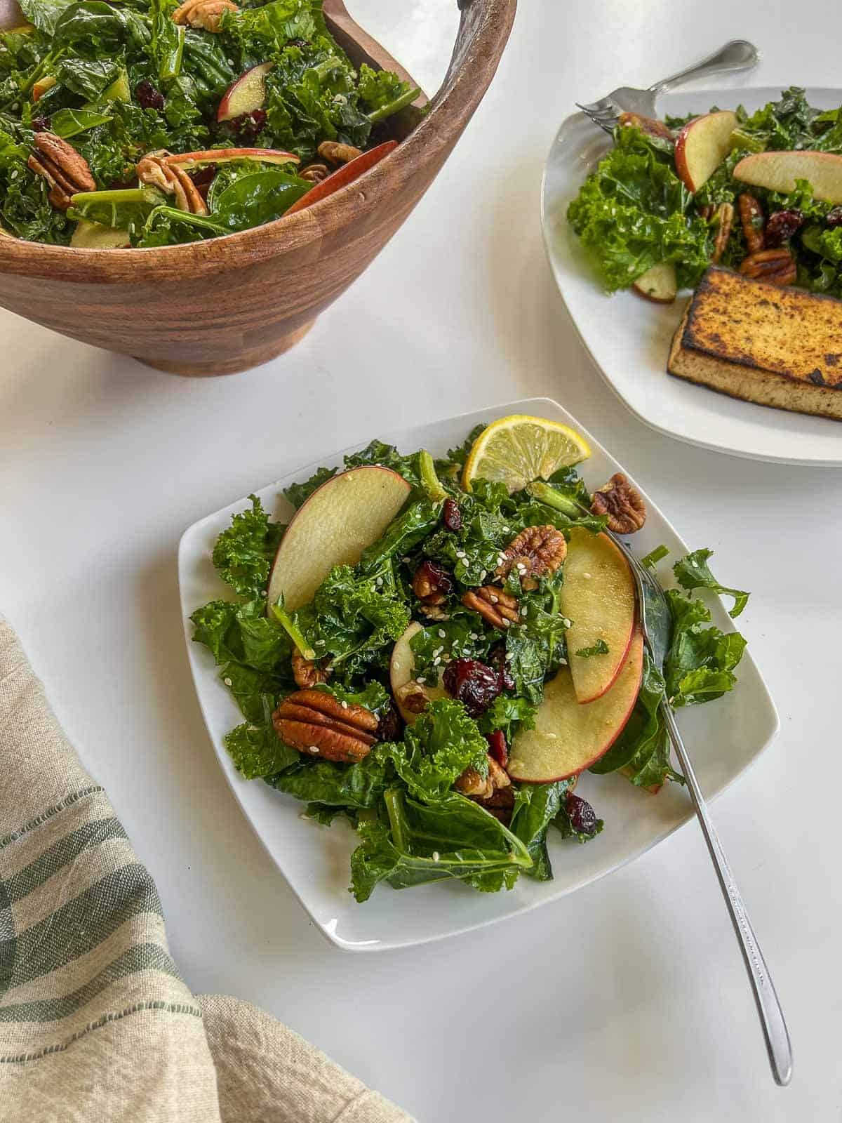 Vegan Kale Salad with Maple Balsamic Dressing