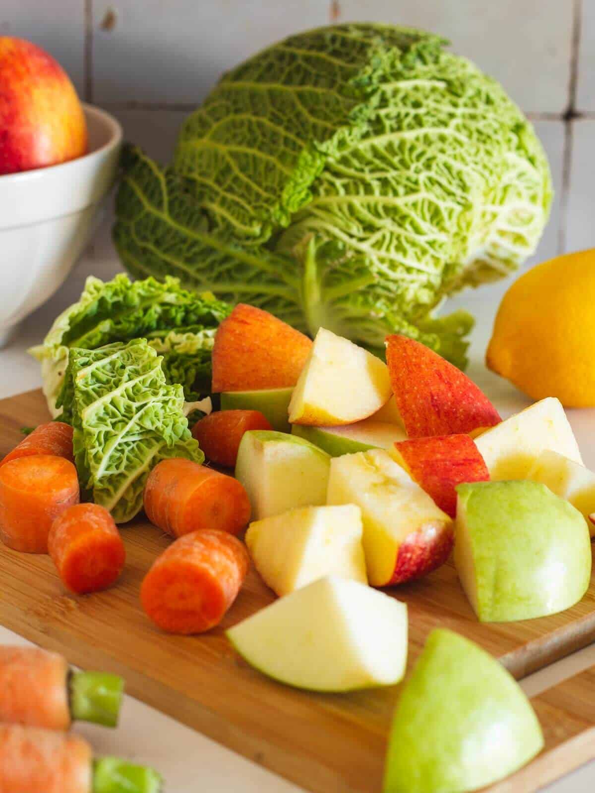 chopped ingredients to make the perfect smoothie.