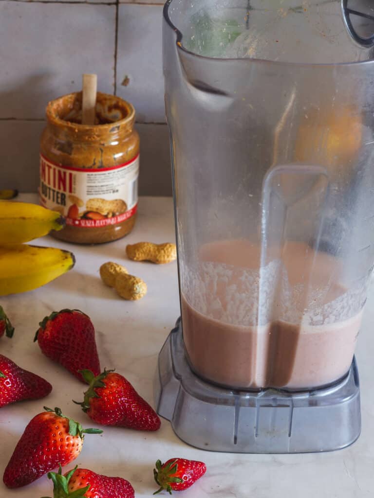 Peanut Butter Strawberry Smoothie Our PlantBased World
