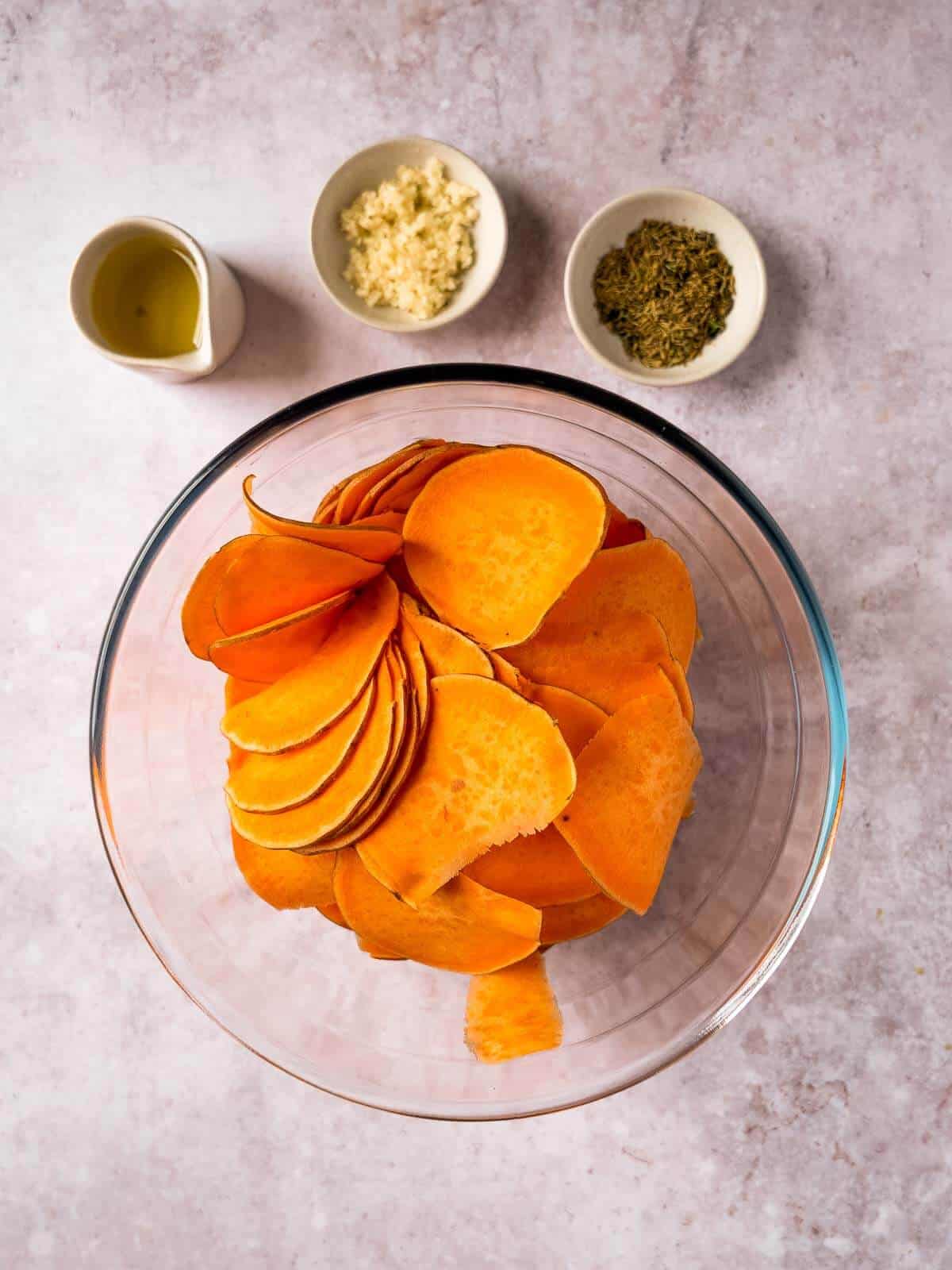 oven baked sweet potato slices ingredients.