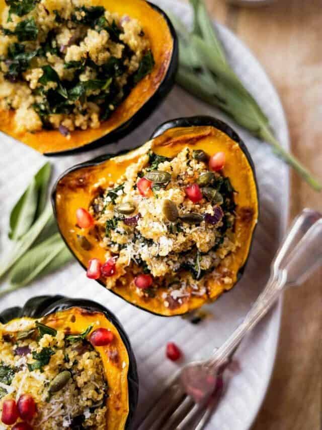 Vegan Stuffed Acorn Squash Air fryer Recipe