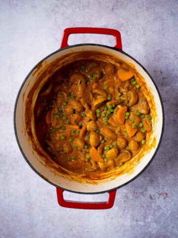 mushroom tikka masala curry ready to be served.