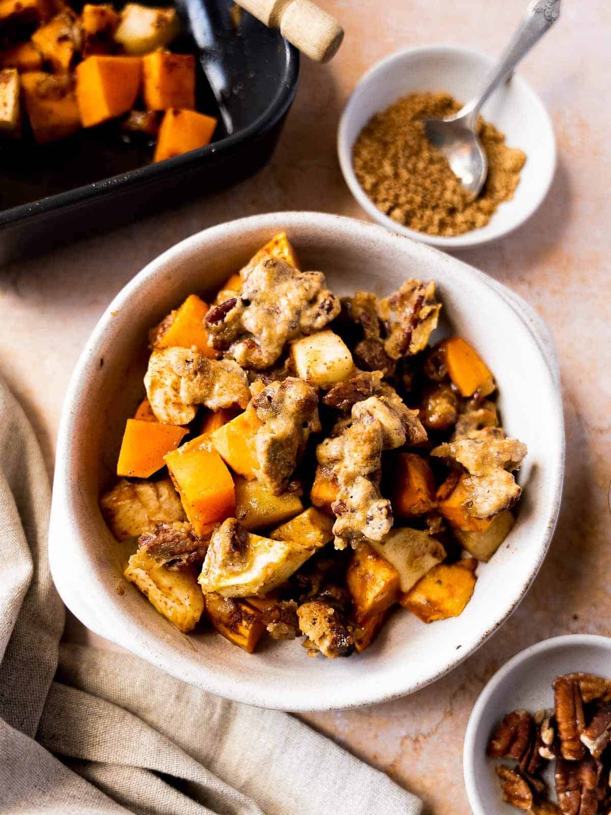 sweet potato crunch served in a bowl