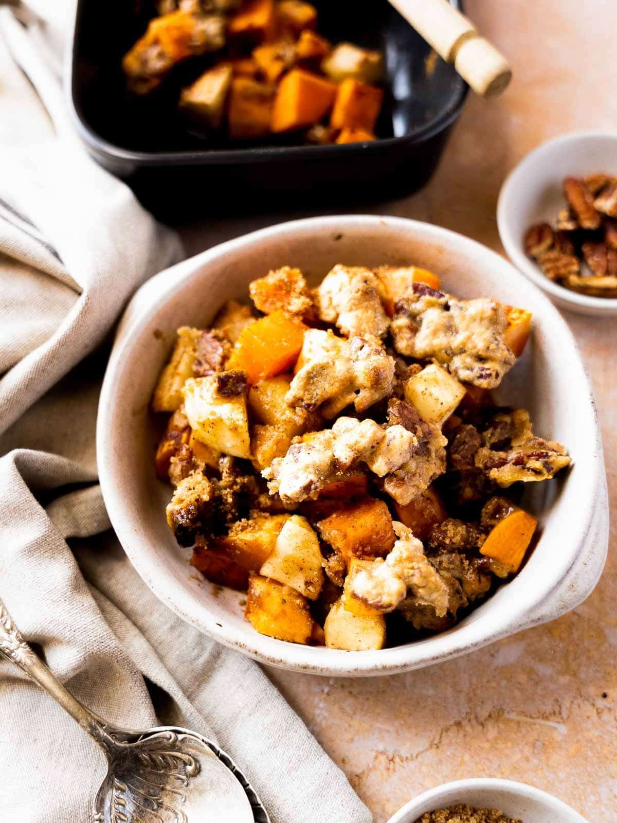 sweet potato crunch served in a bowl