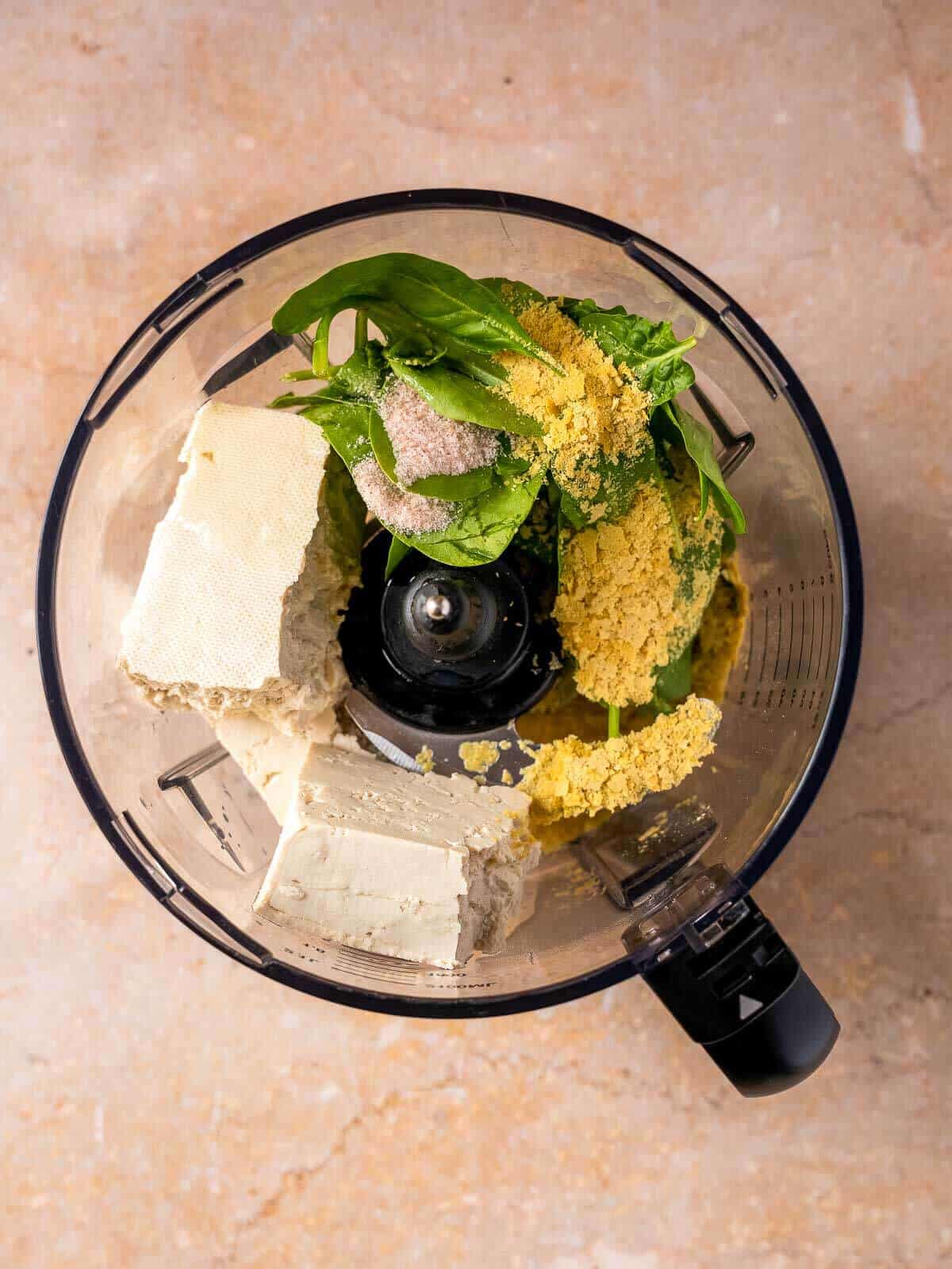add all the vegan ricotta ingredients to the food processor.