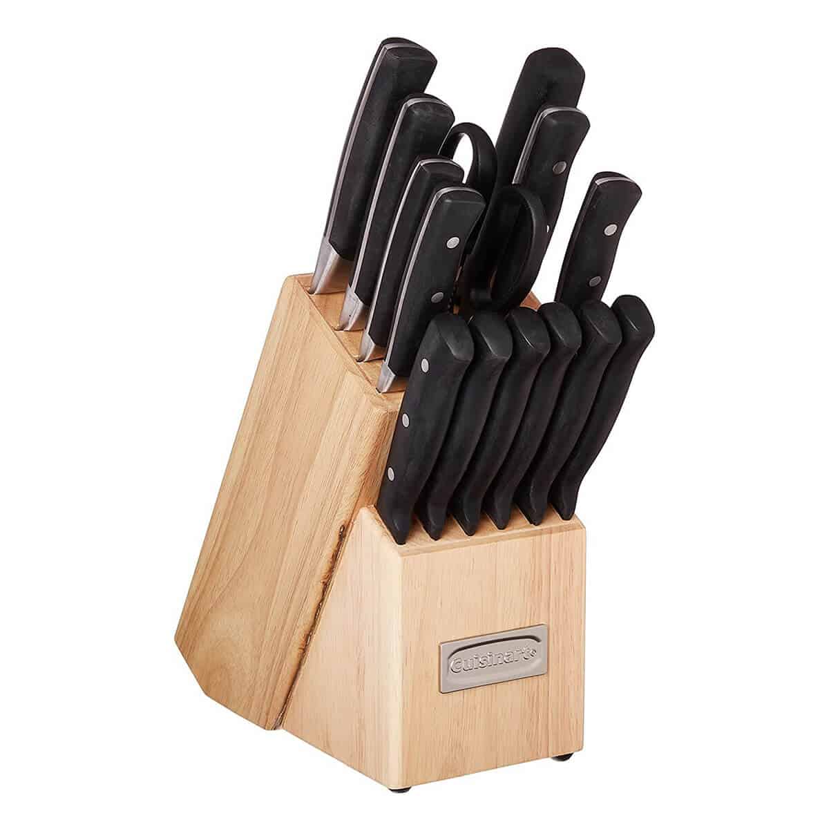 15 Piece Kitchen Knife Set with Block by Cuisinart, Cutlery Set, Triple Rivet Collection.
