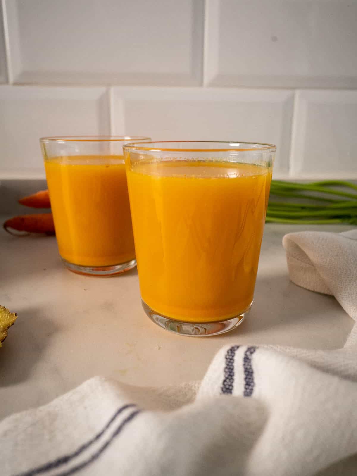 juicing cauliflower with carrot apple lemon juice.