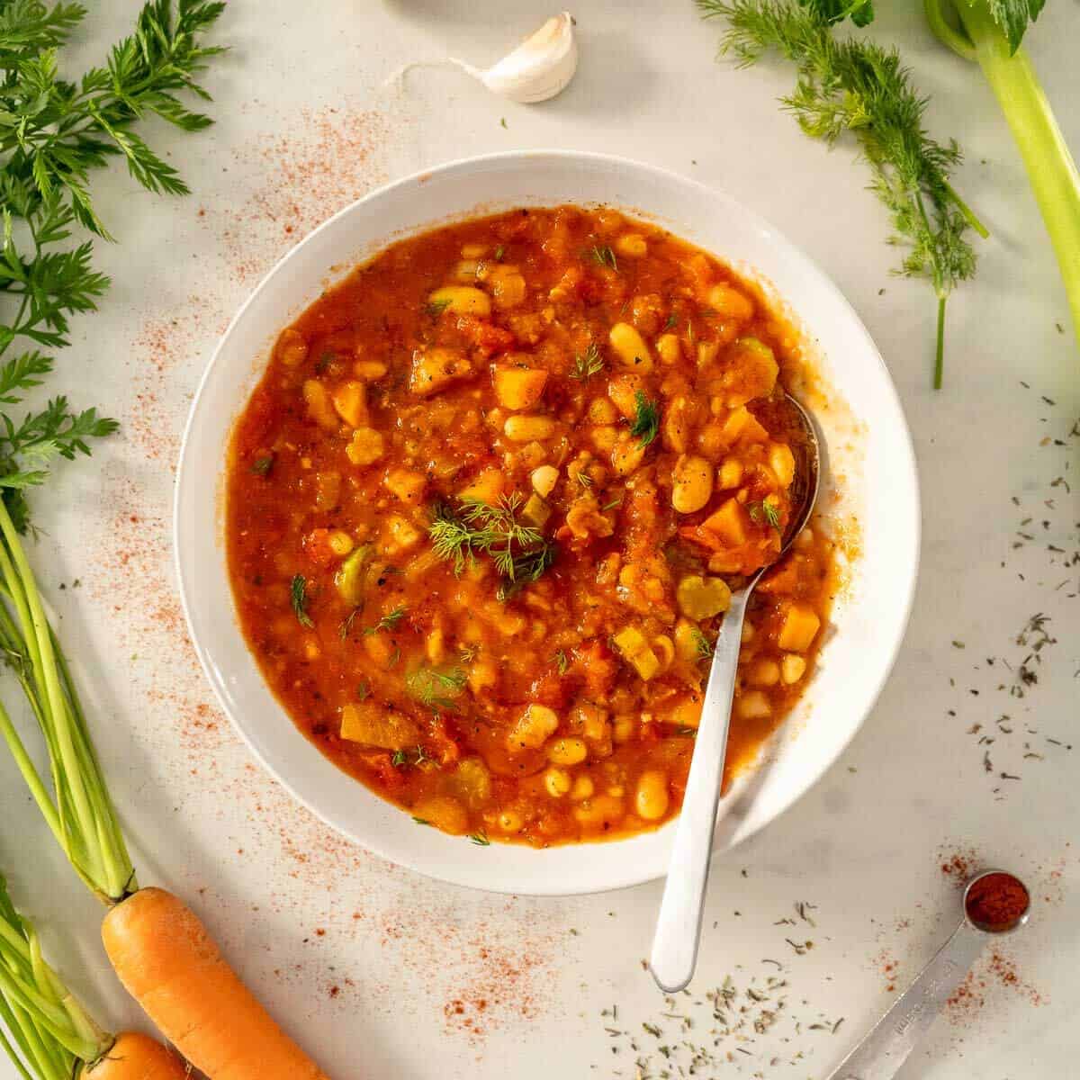 Fasolada Greek Bean Soup (Vegan, Quick + Gluten-Free)