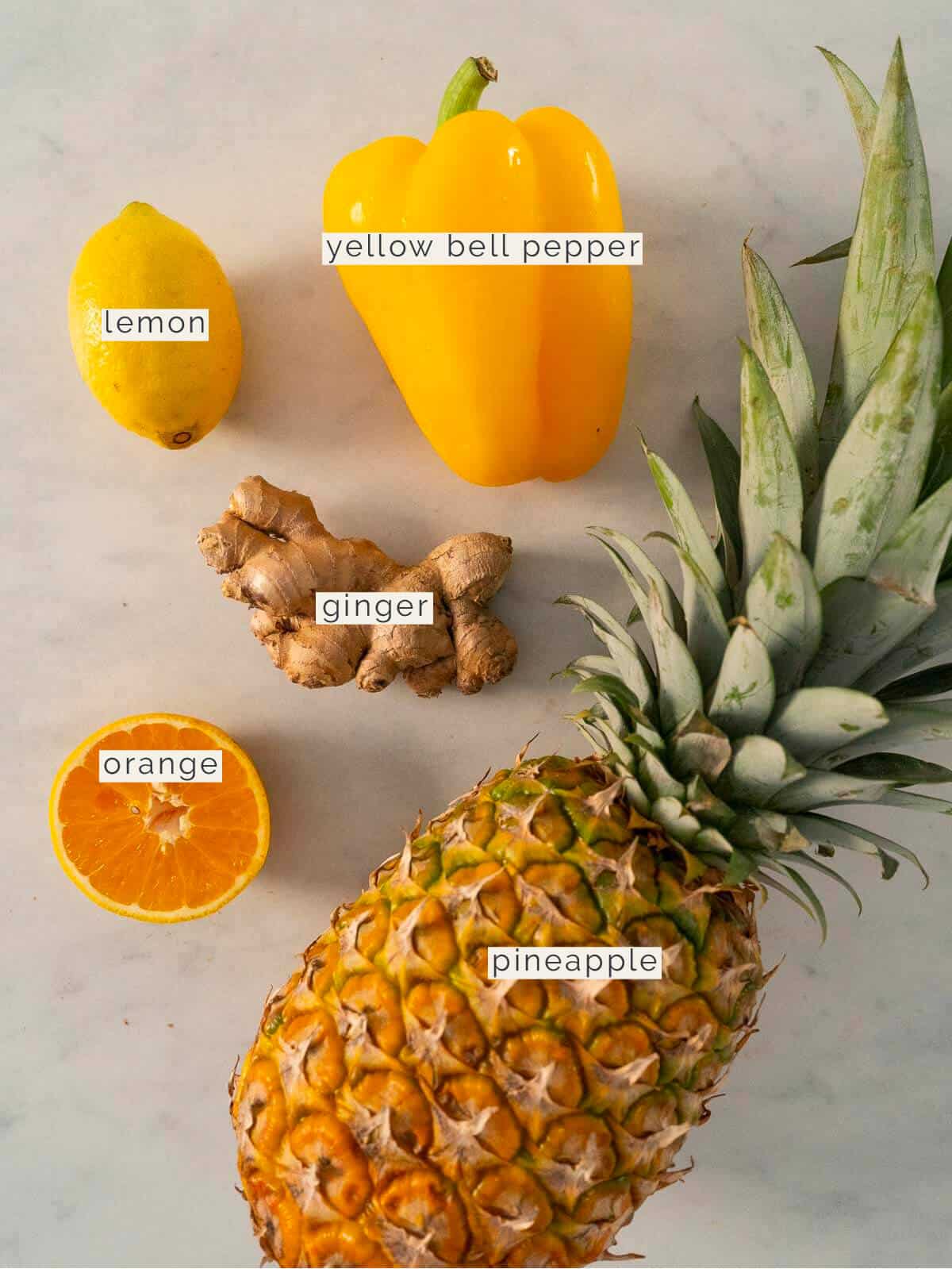ingredients to make golden juice.
