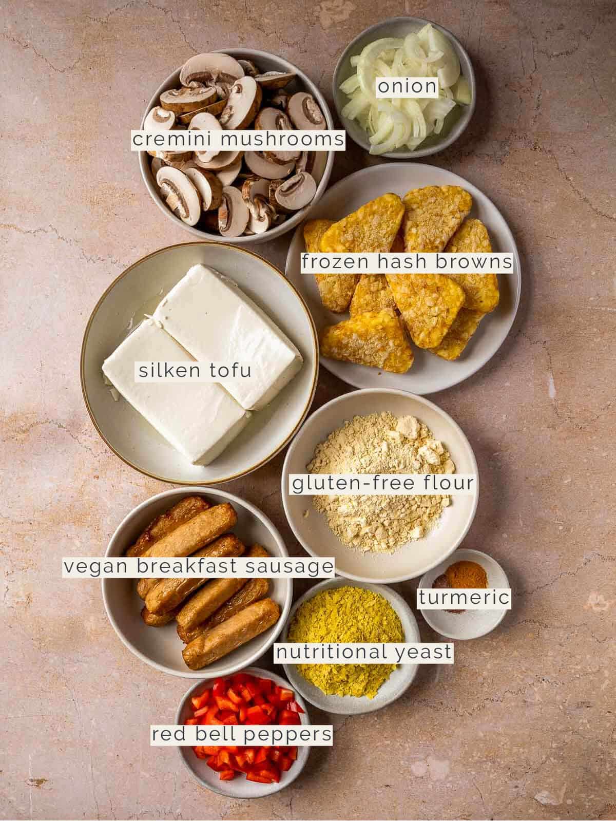 dairy-free breakfast casserole ingredients.