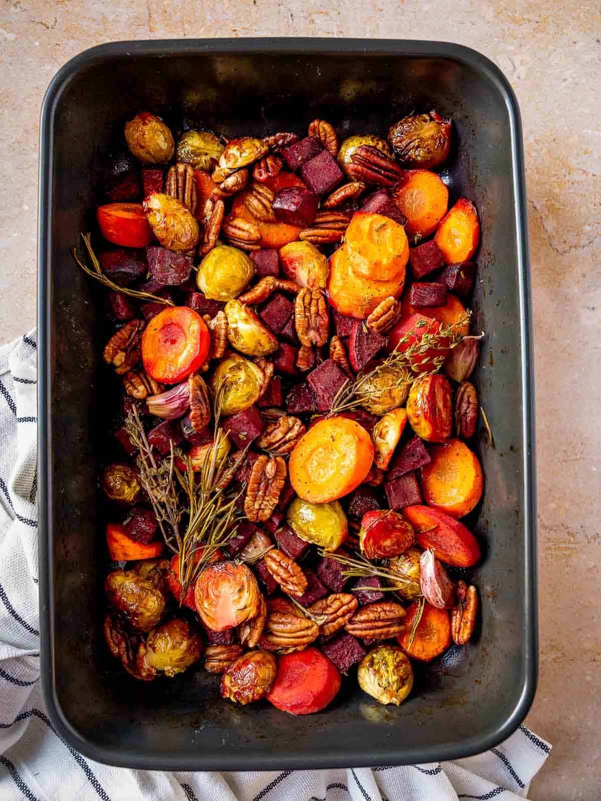 end dish removed from the oven.