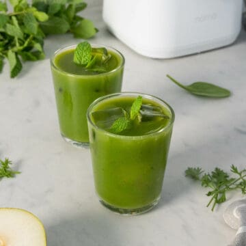 pear juice for constipation with hormone balancing superfoods ingredients featured.