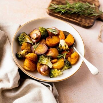 roasted garlic and rosemary potatoes with marmite featured.