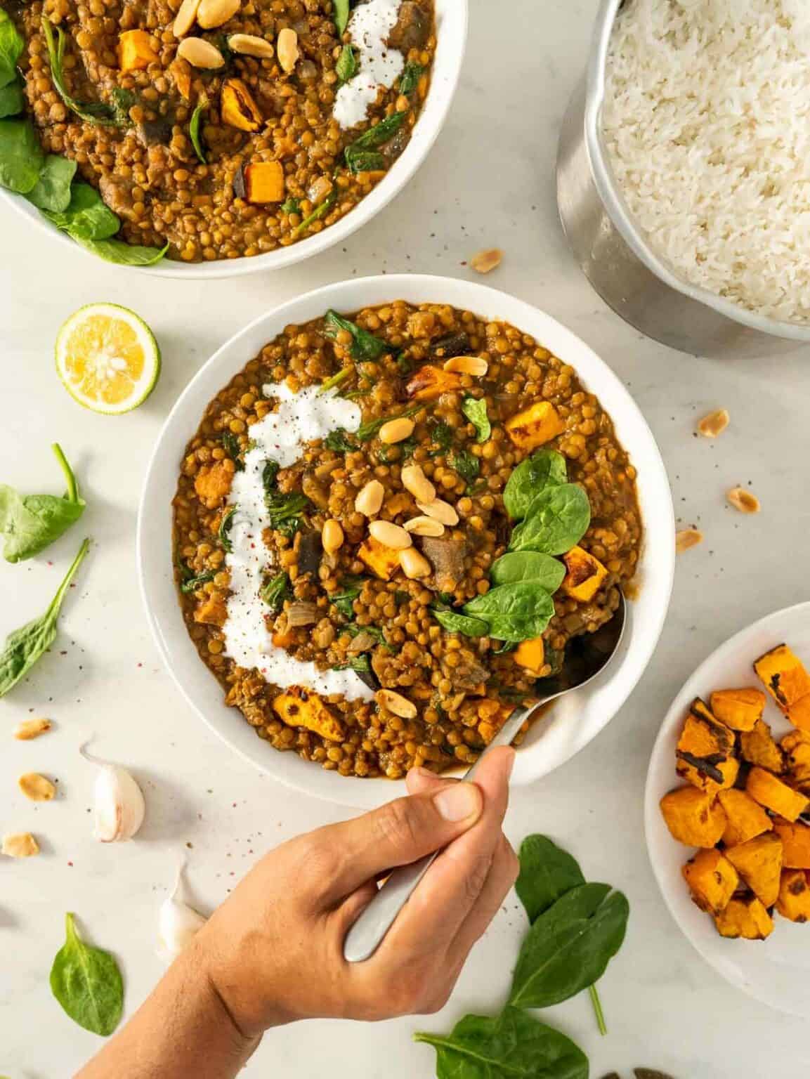 Easy Vegan Lentil Curry without Coconut Milk