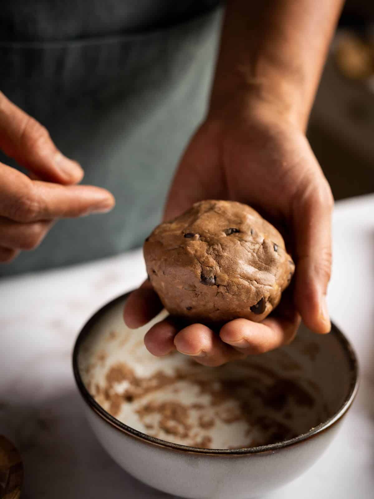 form a ball with the cookie dough.