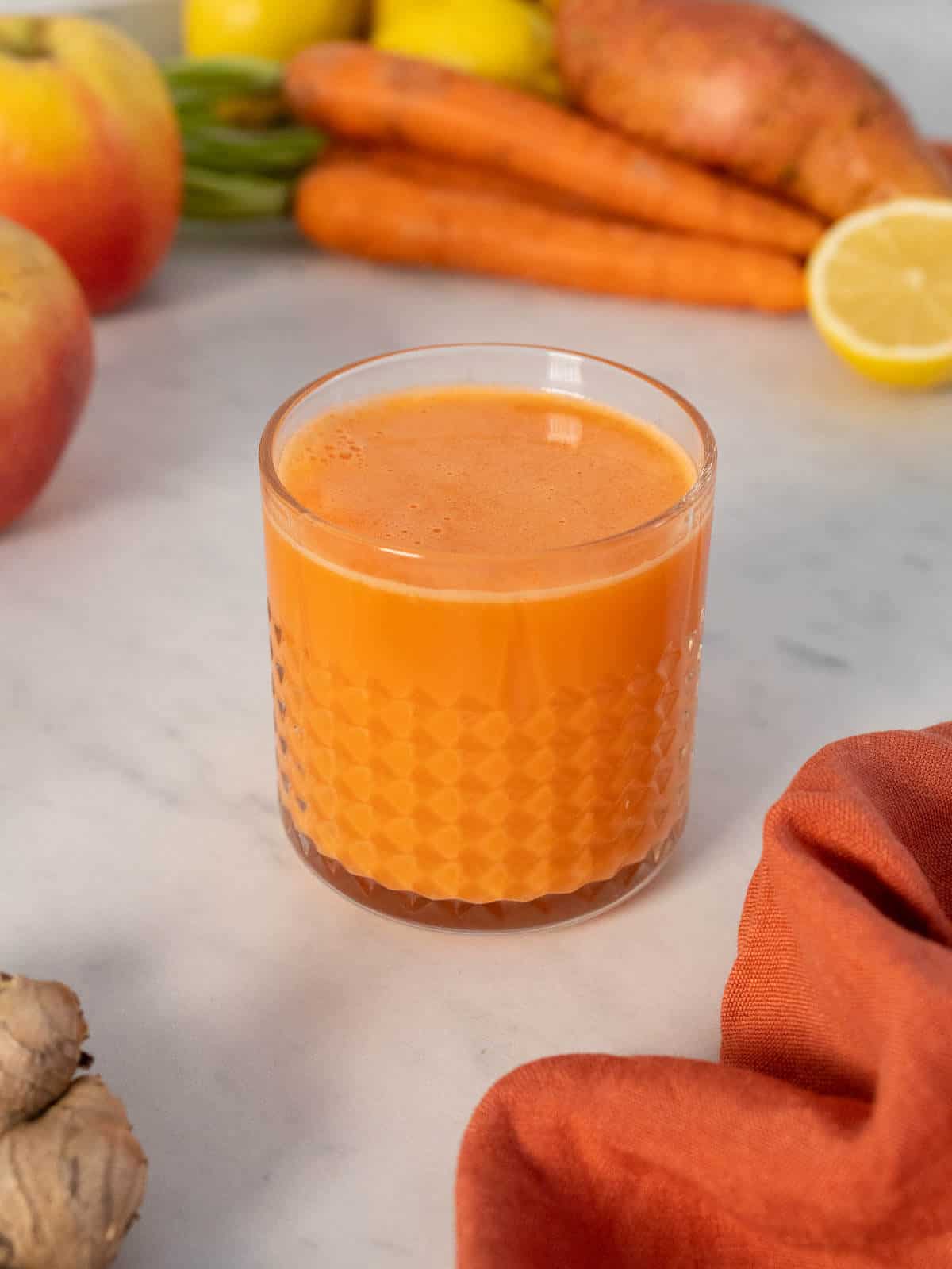 glass of sweet potato juice.