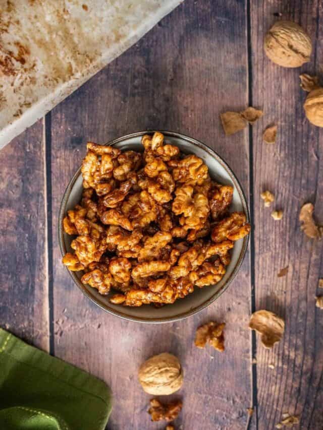 Brown Sugar Candied Walnuts (10 Minutes + Vegan GF)