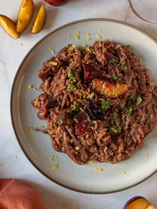 Red Wine Risotto • Our Plant-Based World