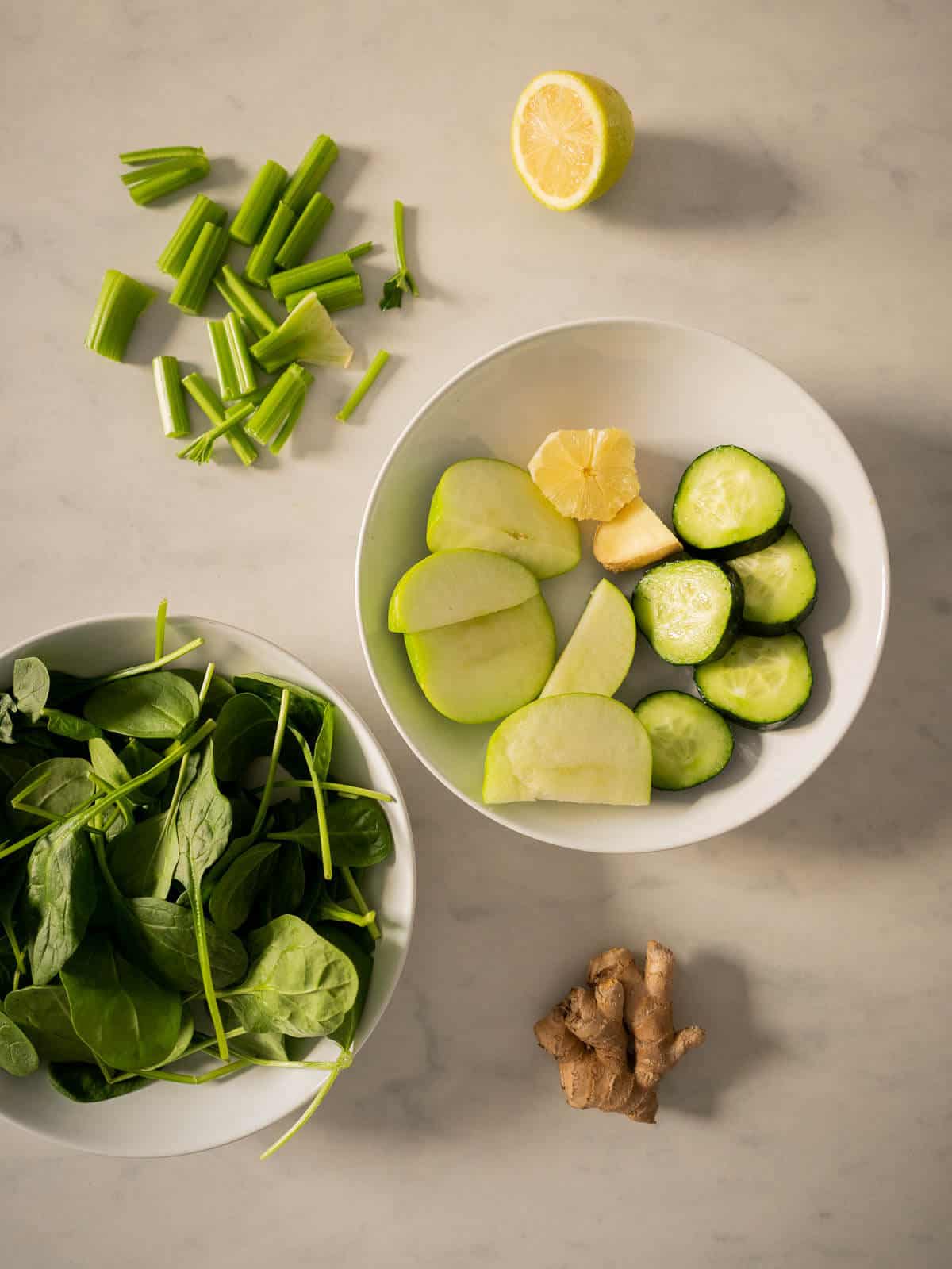 chopped apple green juice ingredients.