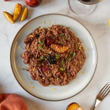 red wine risotto featured.