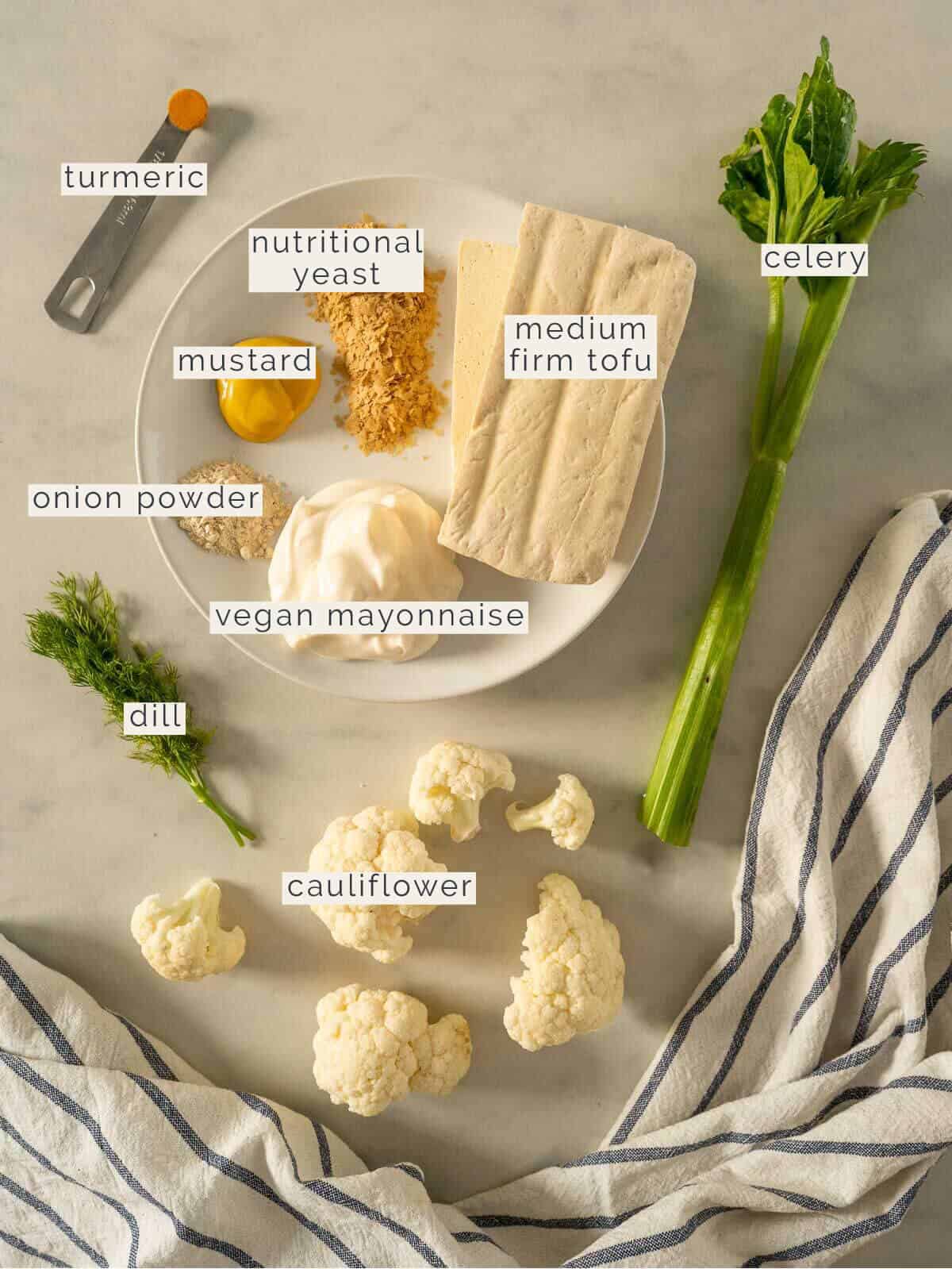 vegan egg salad ingredients.