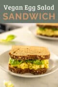 vegan egg salad sandwich pin.