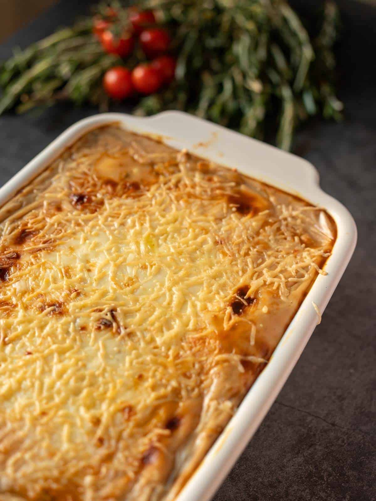 baked vegan vegetable casserole.