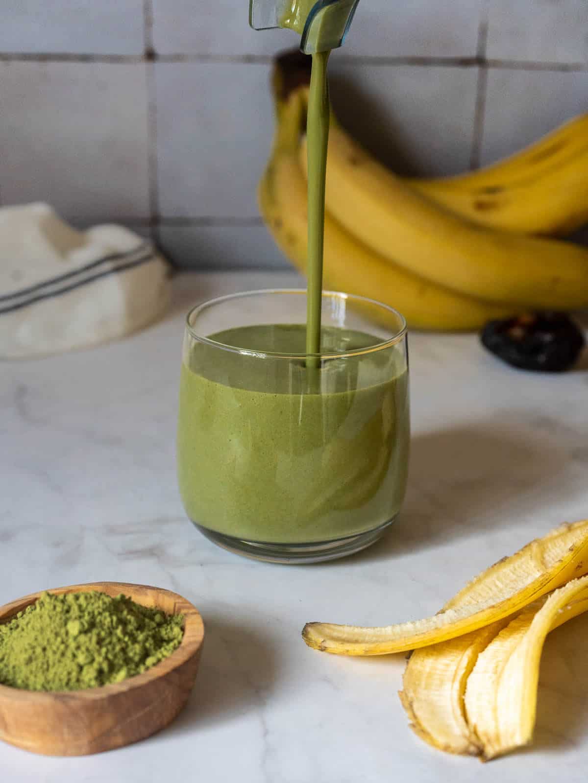 serve the green tea smoothie immediately.