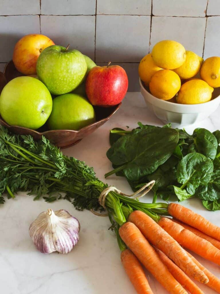 Carrot and Spinach Juice Shots