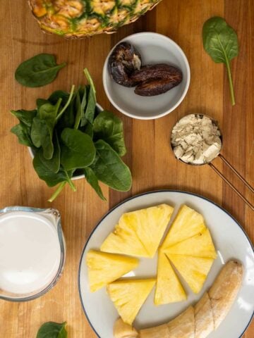 prepared ingredients before blending them.