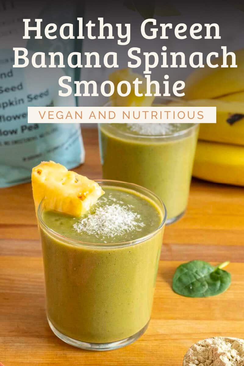 Healthy Green Pineapple Banana Spinach Smoothie