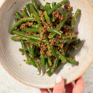 Japanese Green Beans with Gomae Sesame sauce.