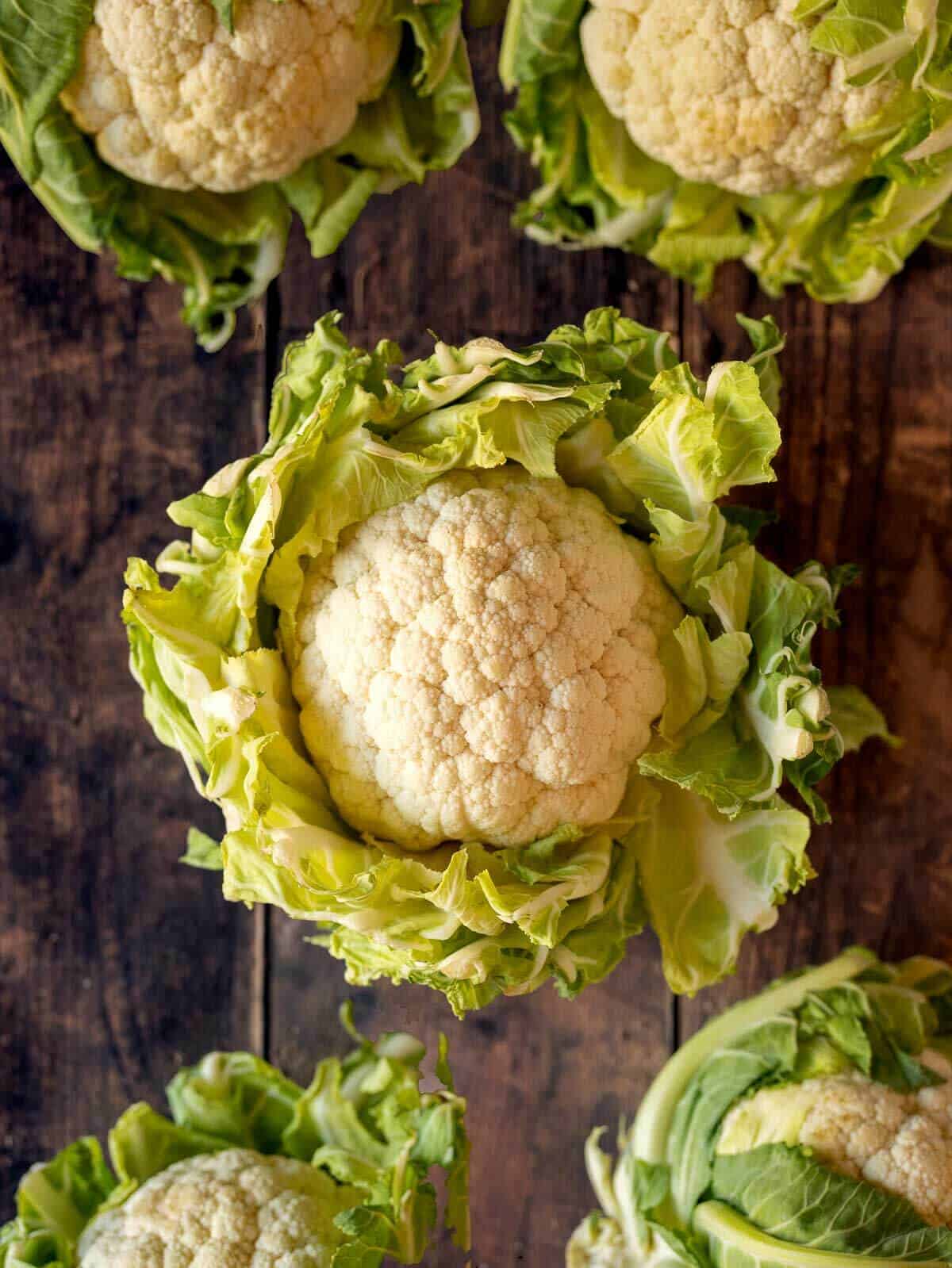 heads of cauliflower.