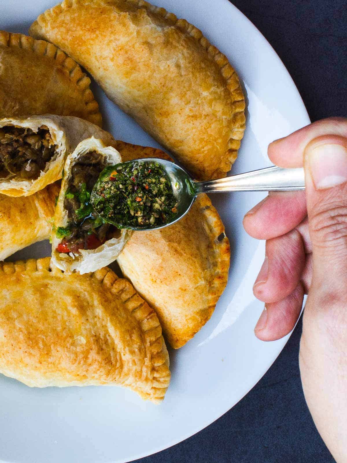 add carrot tops chimichurri to empanadas.