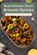 roasted balsamic lemon marinated Brussels spouts side dish plated pin 2.