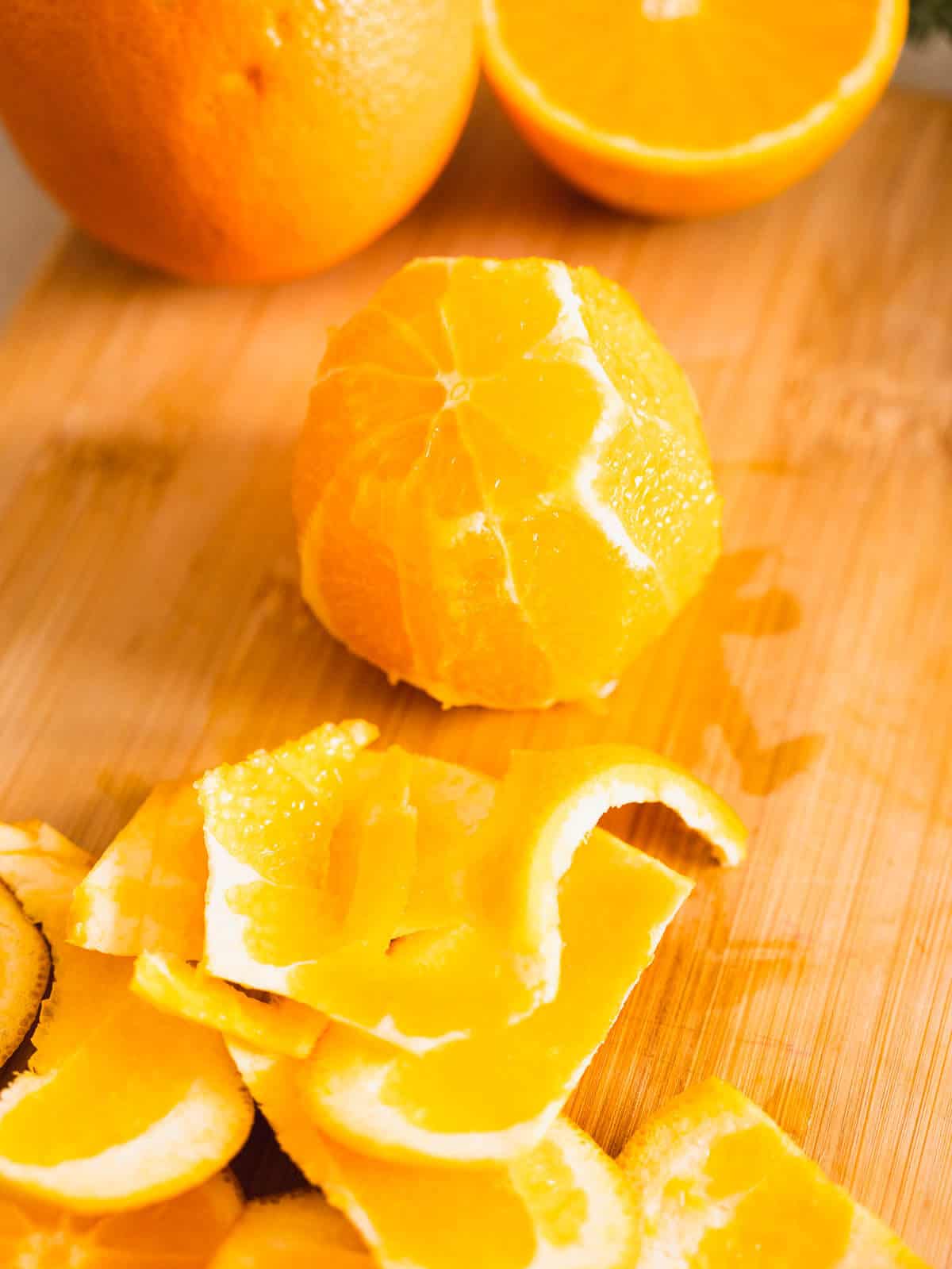 remove the orange peels.