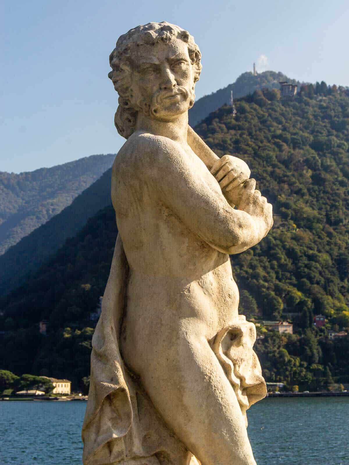 statues in Villa Olmo, Lake Como, Italy.