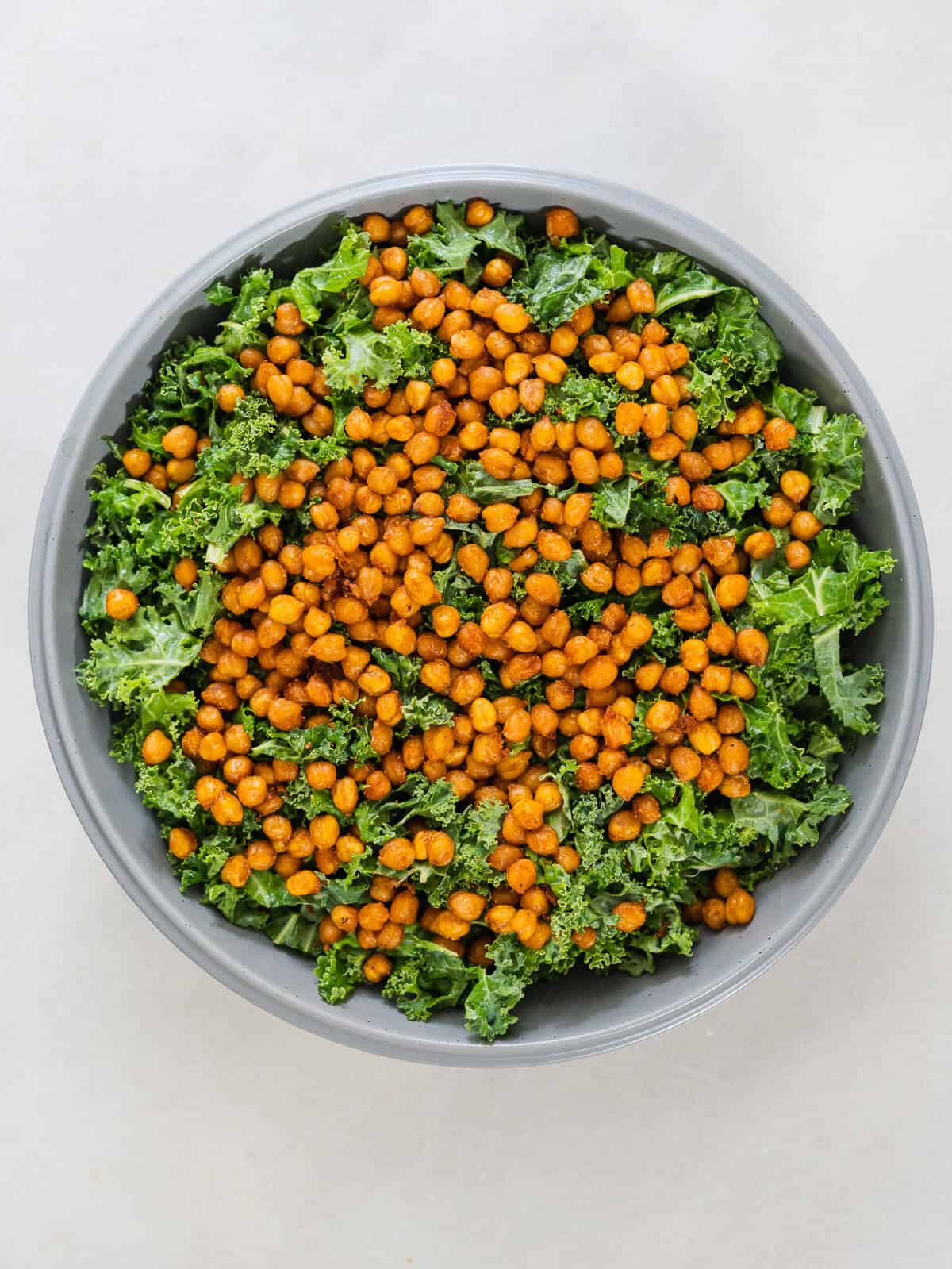 add the crispy chickpeas on top.
