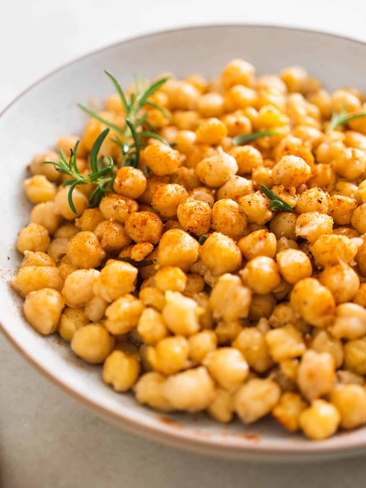 served instant pot chickpeas with paprika and olive oil.