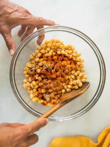 place all the ingredients in a large bowl and combine with a spoon.